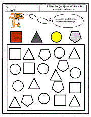 renkler çalışma sayfaları; okul öncesi örneğe göre boya çalışmaları